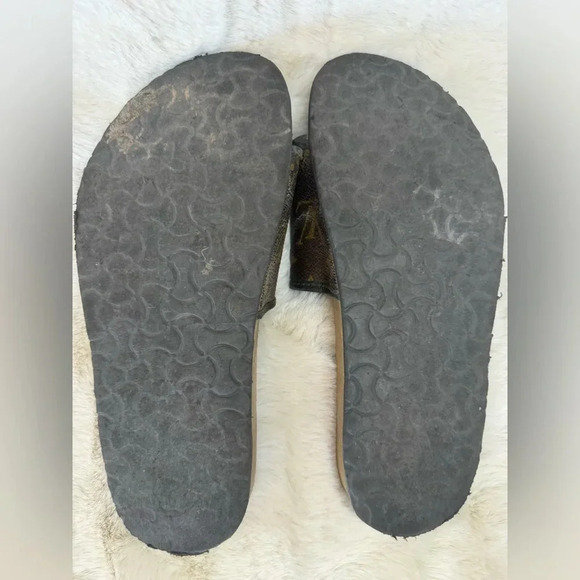 Louis Vuitton Monogram Brown Slide Sandals - Picture 2 of 8